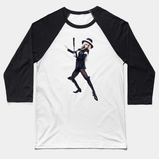 The Lady Enforcer Baseball T-Shirt by PictureNZ